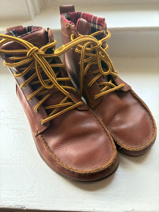 Lems Shoes - Lems Boulder Boots Russet Brown Leather Unisex Men 6/Women 7.5